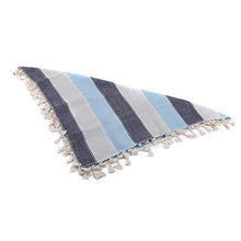 Weisin Dining Table Cloth Blue Spliced Stripe Tassel Tablecloth Decorative Home Accessory,Blu Navy
