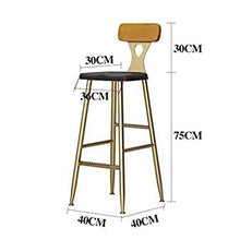 Zhangmeiren Sgabello Alto Moderno Sgabello da Bar Dorato Schienale Sedia da Pranzo Sedia da Bar Caffetteria Lounge Chair