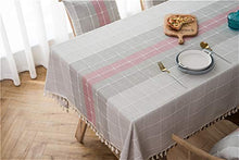 Wandskllss Tovaglia Pizzo di Cotone Tovaglie Nappe, Tovaglie Impermeabili Muffa, Tovaglie for Banchetti (Color : Pink Stripes, Size : 140x250)