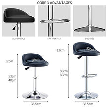 Ljings Sgabelli da Cucina Sedie da Pranzo, Sgabello da Bar Girevole Regolabile di semplicità Moderna, con Schienale Arrotondato E Base Cromata,E
