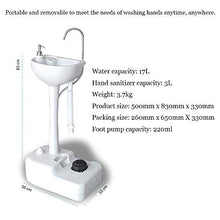 YXZQ Lavello da Campeggio Portatile da Esterno, Supporto per lavabo con portasciugamani e distributore di Sapone, Stazione lavamani Portatile a Pedale con capacità d'Acqua di 17 Litri, con rulli,