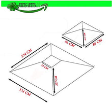 fregaren.de - Tetto di ricambio per gazebo 330 cm x 330 cm, sabbia anticata, impermeabile, materiale: Panama PCV Soft 370 g/m², extra forte, modello 10 (beige)