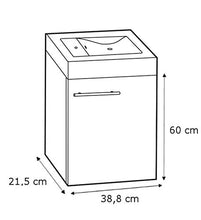 Kim Wenge Set lavandino, mobiletto da bagno in colore wengè, piccolo bagno per gli ospiti, composto da lavandino, mobile da bagno sottile per ospiti, WC piccolo