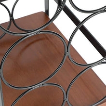 Portabottiglie, Portabottiglie da Appoggio in Legno Rustico, Grazioso Portabottiglie per un Massimo di 6 Bottiglie, Portabottiglie a 3 Livelli per Cucine e Bar - 17,7 x 24 x 31,5 cm