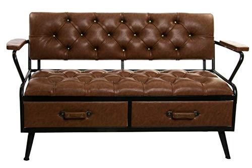 Item Divano 2 POSTI DIVANETTO Ecopelle Sofa' Poltrona Relax Stile Vintage