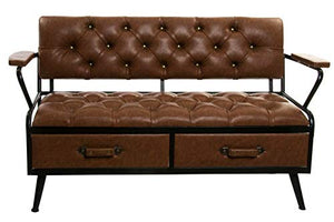 Item Divano 2 POSTI DIVANETTO Ecopelle Sofa' Poltrona Relax Stile Vintage