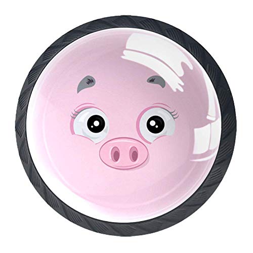 Wetia Maiale Cartoon Pink per la Cucina di casa Armadio Armadio Armadio Nero 3,5 x 2,8 cm