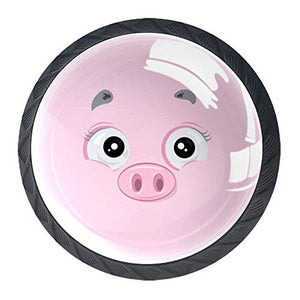 Wetia Maiale Cartoon Pink per la Cucina di casa Armadio Armadio Armadio Nero 3,5 x 2,8 cm