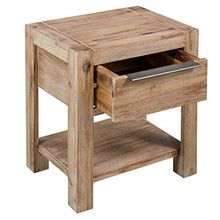 Festnight Comodino con Cassetto in Legno Massello d'Acacia 40x30x48 cm