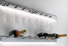ALUCABINA Arredo Orizzontale con Due Porta Bottiglie da Champagne e Due Porta Bicchieri e Calici, Due Barre Porta Utensili L.100cm. Prodotto Artigianale Made in Italy in Alluminio di Alta QUALITA'.