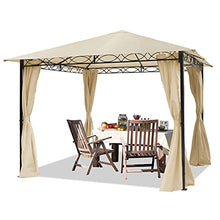 TOOLPORT Gazebo da Giardino 3x3 m - 100% Impermeabile - con 4 Teli Laterali - ca. 180g/m² Telo del Tetto Color Crema