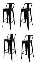 La sedia spagnola tólix Pack di sgabelli con Schienale, Acciaio Inox, Nero, 43 x 43 x 76 cm