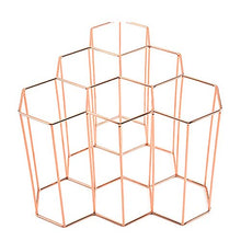 Vertex 6 Griglia per Bottiglie di Vino, Acciaio Inox Rame Placcato Autoportante Display Mensola, Esagonale Impilabile Armadietto Stand Cucina BAR Casa Craft Decorazioni - Oro Rosa