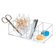 iDesign Armadietto medicinali per bagno, Contenitore medicine piccolo a 7 scomparti, Organizer medicinali in plastica facile da lavare, trasparente