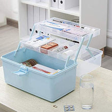 Medicine Box Grande 3 Livelli Caso Multifunzionale Caso di Medicina Portatile Casella Blu