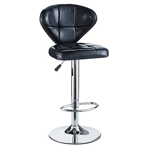 XINGLEI Sgabello da Bar Regolabile in Altezza Sedia Girevole Moderna Airlift Sedia Imbottita con Schienale Medio per Una Seduta ergonomica Elevata Design Raffinato Girevole a 360 ° (Color : Black3)