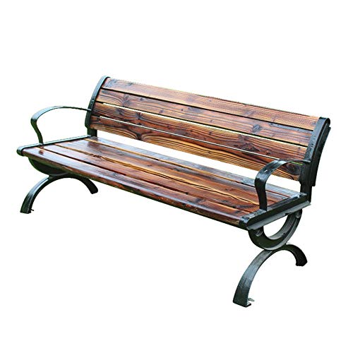 Panca da Giardino In Cortile Panchine da Esterno,Panchina In Legno Massello Anticorrosivo Panchina Relax Con Schienale Sedia da Portico,Può Ospitare 2-3 Persone,Panchina Ingresso / Prato