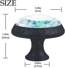 Alghe di pesci blu dell'acquerello Pomelli per Porta Set di 4 Pomelli per Mobili Manopole per Cassetti Cucina Armadio Vetro