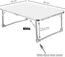 YUSHIJIA Tavolo da Campeggio 60 cm, Bianco, Giardino all'aperto Alluminio Portatile Pieghevole da Campeggio da Picnic Field Field Cucina BBQ tavolino Tavolo Pieghevole Multifunzionale