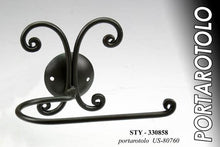 GI Serie arredo Bagno in Metallo Decorato Nero e Ceramica (portasciugamani ad Anello)