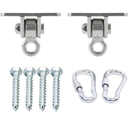 Flyzy Set di 2 ganci per dondolo in legno resistenti set di ganci per parco giochi portico yoga per interni ed esterni 1.995,8 kg ganci per appendere sedie amaca sedia sabbia