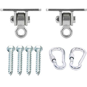 Flyzy Set di 2 ganci per dondolo in legno resistenti set di ganci per parco giochi portico yoga per interni ed esterni 1.995,8 kg ganci per appendere sedie amaca sedia sabbia