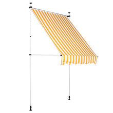 Hanper Tenda da Sole Laterale Retrattile,Tenda Laterale da Esterni per Privacy Impermeabile Protezione Raggi UV Vela Tenda Tende a Scorrimento Verticale 2.0x1.2M per Giardini,Balconi(Giallo+Bianco)