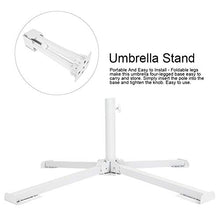 Base portatile bianca per ombrellone a quattro gambe, porta ombrellone, per giardino spiaggia