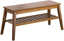 BHBXZZDB Veranda 2 Tier Bambus Schuhschrank Osmanische Schuhschrank Bank mit Sitzkissen Korridor Schuhschrank Ideal für Badezimmer/Wohnzimmer und Korridore Haushaltsgegenstände (Farbe: Kastanie Grö