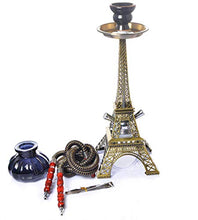 Tabacco Narghile, New Metal Paris Tower Tubo di Narghilè Base di Vetro Set di Narghilè con Doppi Tubi Pinze in Ceramica con Carbone