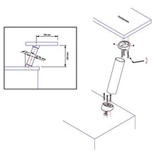 SO-Tech Torretta Poggiabanco per Bar Altezza 200 mm/Ø 50 mm Cromo Piede per Bancone Bar Mensola Piede per Banco/Inclinato