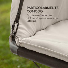 blumfeldt Fountain Valley Sdraio Pensile - Tettuccio Parasole, Oscillazione Rilassante, Spessore Imbottitura 4 cm, 2 Cuscini Laterali, Robusta Base in Acciaio, Viti in Acciaio Zincato, Beige