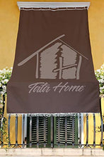Tenda da Sole da Esterno per Balcone in Tessuto Resistente Misura cm 140x300 in 100% Poliestere con Anelli Dis. 5 Marrone