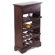 RUSTIKAL WINE REGAL "CORTEZ" | 85x55x23cm(HxLxP), portabottiglie in legno massello mahagonia | portabottiglie per vino, portabevande, stile rustico