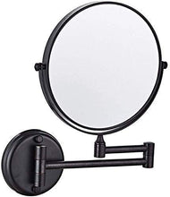 HGXC Specchio da Parete, Specchio da Trucco Pieghevole da Bagno allungabile-3X Specchi da Trucco Neri da appoggio con ingrandimento