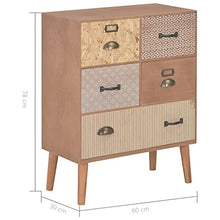 vidaXL Credenza con 5 Cassetti Decorativa in MDF Elegante Robusta Moderna Armadietto Cassettiera in MDF Marrone 60x30x78 cm