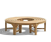 Teako Design - Panca rotonda per alberi Fermo, resistente alle intemperie, in legno di teak massiccio, diametro esterno 240 cm, 180°