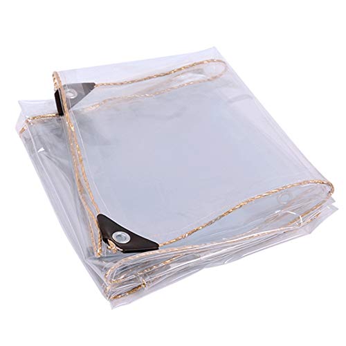 YYFANG Telo Impermeabile Esterno, Telo Trasparente Impermeabile in PVC Telone Ispessito da Campeggio Tende Antipioggia con Occhielli, Copertura per Mobili da Giardino con Occhiello