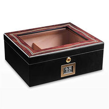 GJNWRQCY Humidor Cedro Finitura Artigianale con igrometro Digitale Frontale e Gel umidificatore