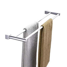 Clenp Portasciugamani Portasciugamani Portasciugamani, Portasciugamani Doppio da 60 Cm Portasciugamani in Alluminio con 2 Barre per Bagno