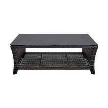 Tavolo da Giardino in Rattan 120cm con Piano in Pietra - Tavolino Refi/Antracite