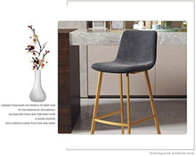 YS Sedia Vlevet Sedile Imbottito in Tessuto con Schienale e Poggiapiedi Gambe in Metallo Cucina Colazione Sgabello da Bar,65 cm,65 cm