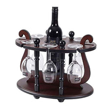 Wine Rack Free Standing vino del metallo rack con supporto di vetro, legno da tavolo Wine Rack, Bicchiere da vino cremagliera del supporto, perfetto for la decorazione domestica/Bar/Wine Cel menso