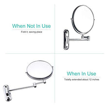 ZCCL Supporto da Parete per Specchio ingranditore, Specchio cosmetico a 360 ° Specchio da Bagno Girevole allungabile Specchio Normale ingrandimento 7X Specchio per Trucco Pieghevole Specchio di b