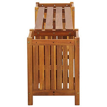 Festnight Panca da Giardino con 2 Fioriere, Panchina da Esterno, Panche da Giardino in Massello Acacia 150x30x40cm