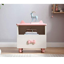 Comodino Camera da Letto for Bambini Mini Fumetto Rosa Armadietto di immagazzinaggio Peso del Cuscinetto 250 kg-50x40x54 cm FANJIANI