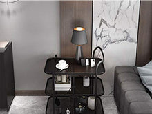 WY&WY Carrello da Bar Cucina Multifunzione rotolamento Carrello a 3 Piani Carrello di stoccaggio con Ruote e Maniglie per Cucina Trucco Bagno,Nero