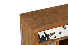 KS-Furniture Nepal - Cassettiera in legno massiccio con 3 cassetti, 120 x 35 x 88 cm, design industriale con ripiano portaoggetti, con ante