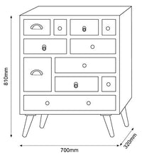AC Design Furniture Comò, Rovere, W: 70 x D: 32 x H: 81 cm
