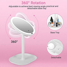 Specchio per Il Trucco del sensore, Mirror Specchio Ingranditore per Trucco,Ingrandimento 10x, Specchio con Luci a Illuminazione Led, Interruttore Tocca, Specchio Illuminato Portatile per Viaggio